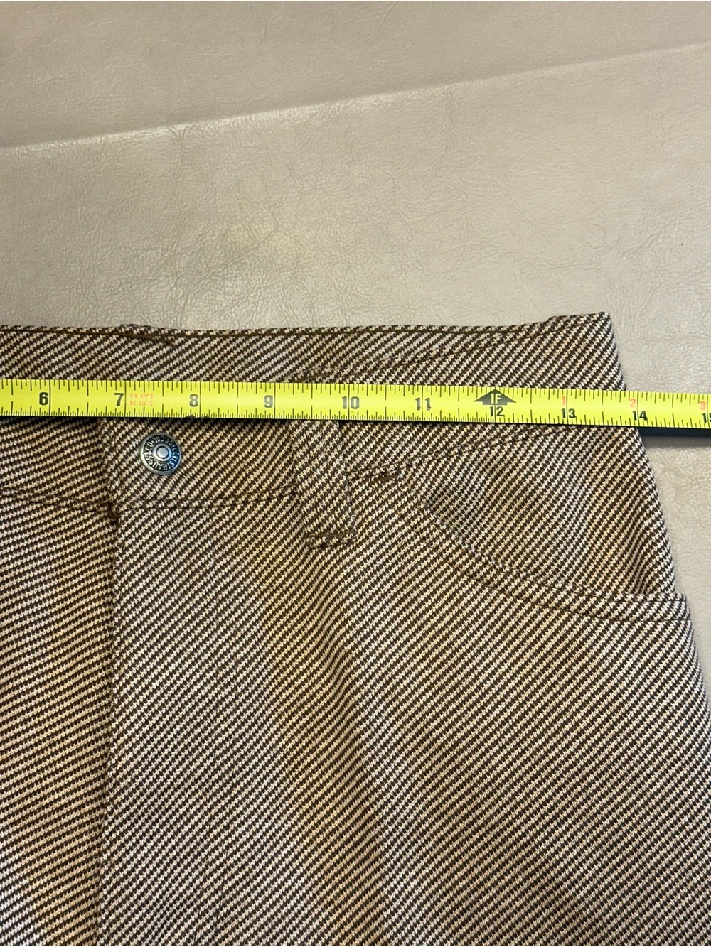 Vintage Levi’s for Gals Brown Micro Stripe High Waist Wide Leg Pants 70s Style S - Picture 5 of 11